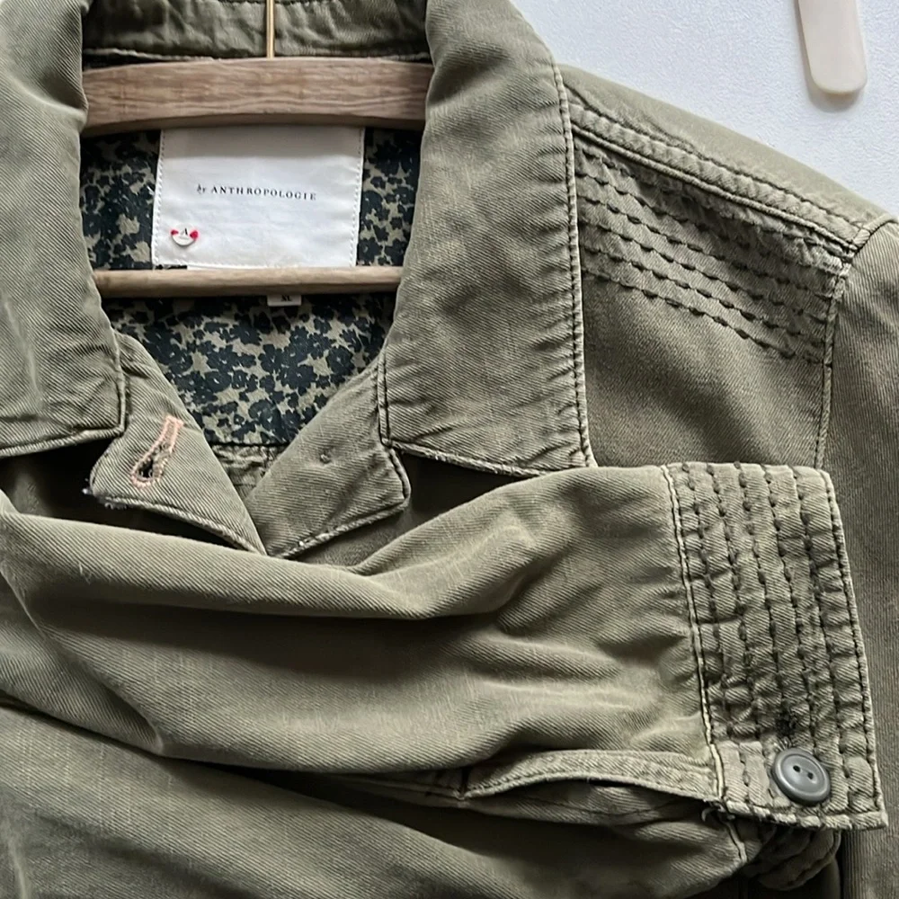 Anthropologie Olive Green Utility Jacket - Picture 8 of 9